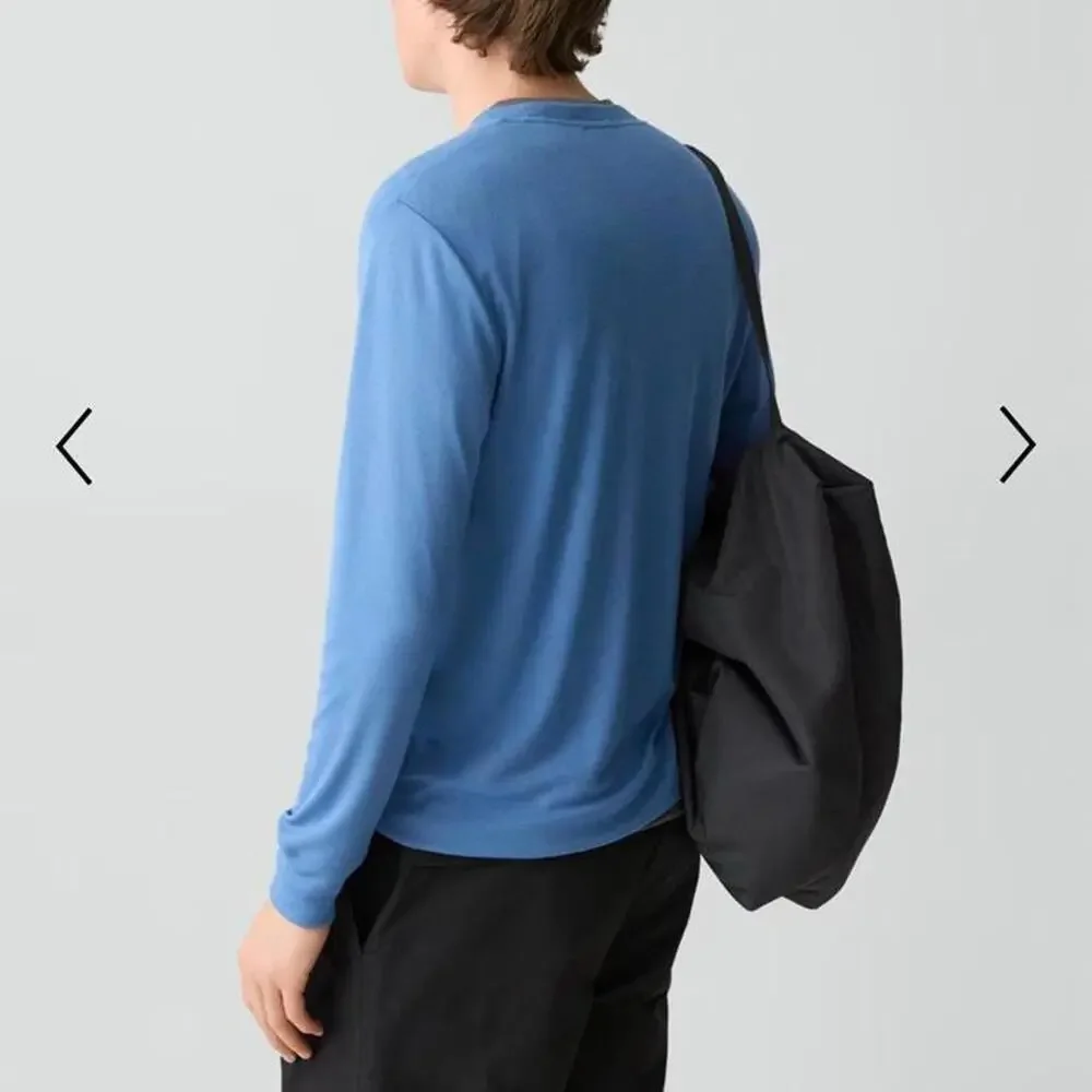 Theory Essential Long-Sleeve Tee in Anemone Modal Jersey Blue Lake Men’s Medium - Picture 11 of 12